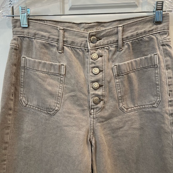 American Eagle Outfitters wide leg Crop Woman’s Jeans (washed out Gray) Size:8 - Picture 4 of 12